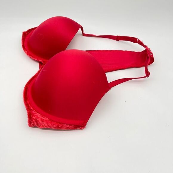 Victoria's Secret Bright Red Very Sexy Push Up Bra 32D - Picture 1 of 3